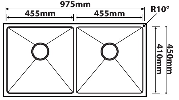 Abagno Under-Mount Double Bowl Kitchen Sink SR-9745D