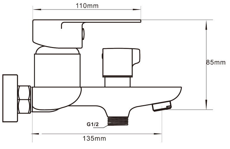 Abagno Single Lever Bath/Shower Mixer SRM-022-CR