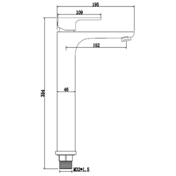 Abagno Tower Basin Tap SSC-075L-MB [Matt Black]