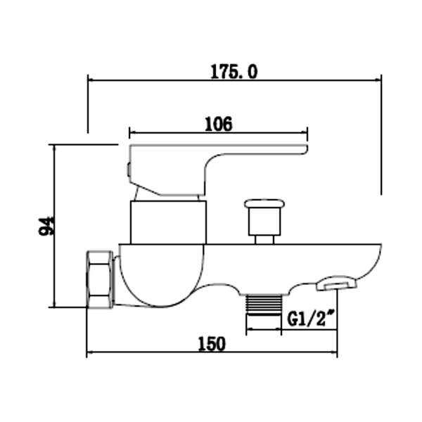 Abagno Exposed Bath Mixer SSM-022-CR