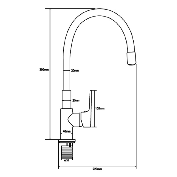 Abagno Kitchen Sink Mixer SSM-158F-CR