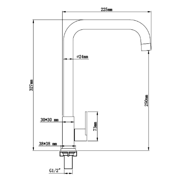 Abagno Sink Tap SST-029-MB