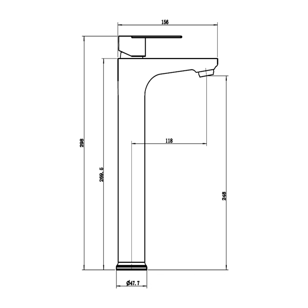 Abagno Basin Mixer STM-075L-GS