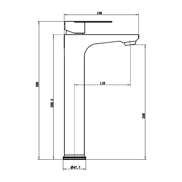 Abagno Basin Mixer STM-075L-SS