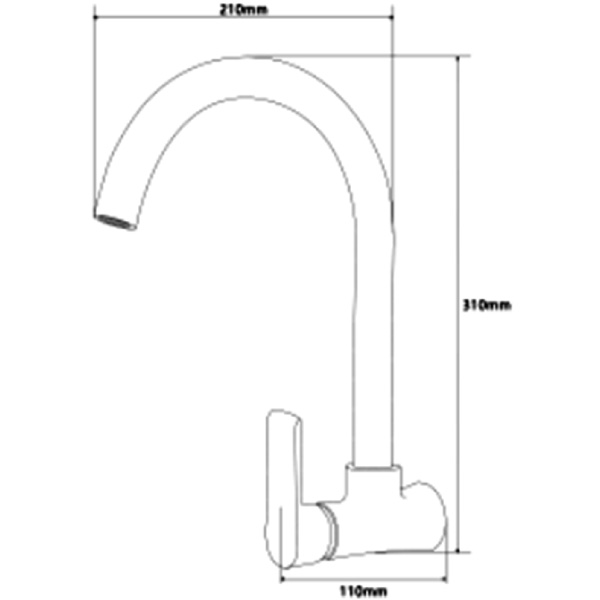 Abagno Wall Sink Tap SVC-028W-MB