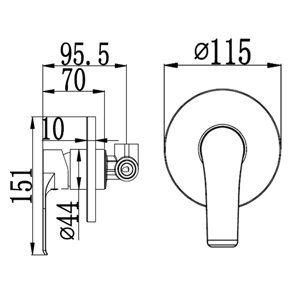 Abagno Concealed Shower Mixer SVM-010-CR
