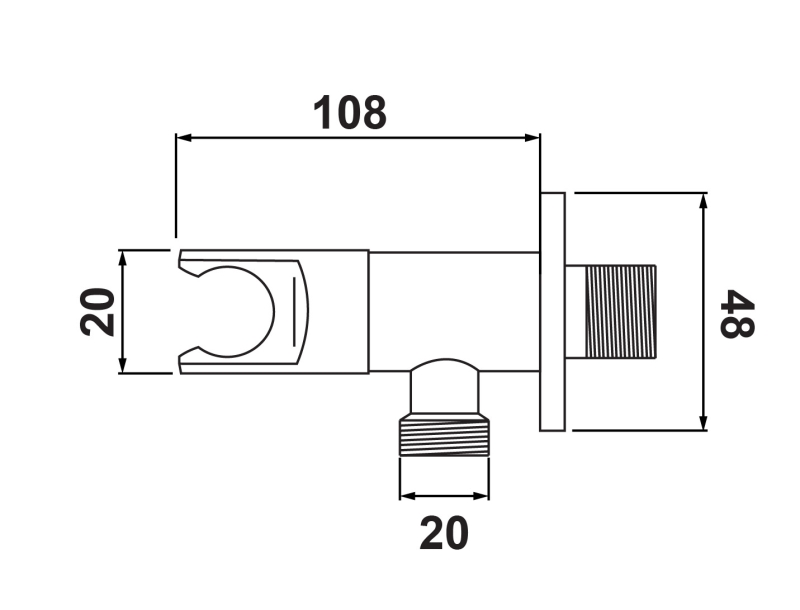 Abagno Angle Valve With Holder T-5693H-SC