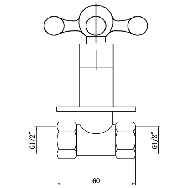 Abagno Full-turn Concealed Stop Cock T-6544FT [1/2"]