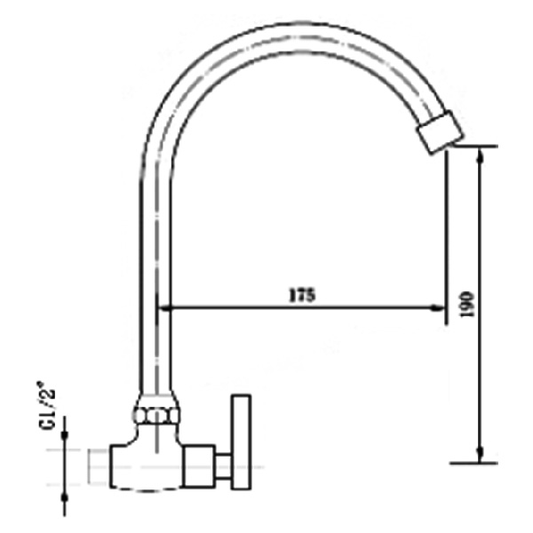 Abagno Wall Kitchen Sink Tap T-68058W