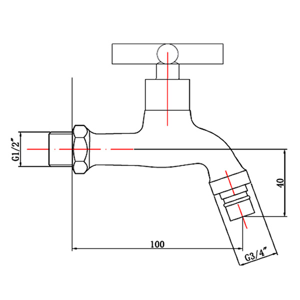 Abagno 1/2" x 3/4" Hose Bib Tap T-68071