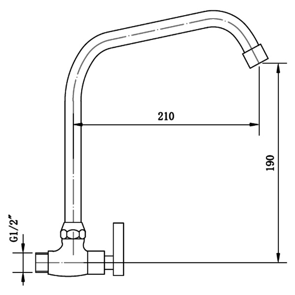 Abagno Wall Kitchen Sink Tap T-78057W