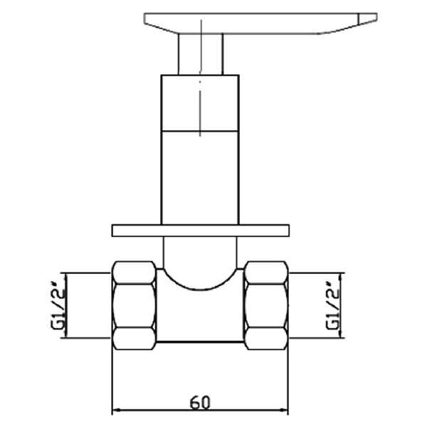 Abagno Quarter-Turn Concealed Stop Cock T-84044E [1/2"]