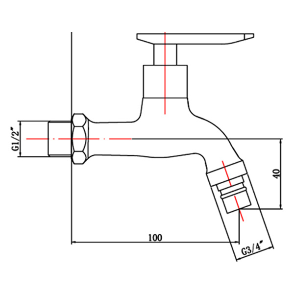 Abagno 1/2" x 3/4" Hose Bib Tap T-84071