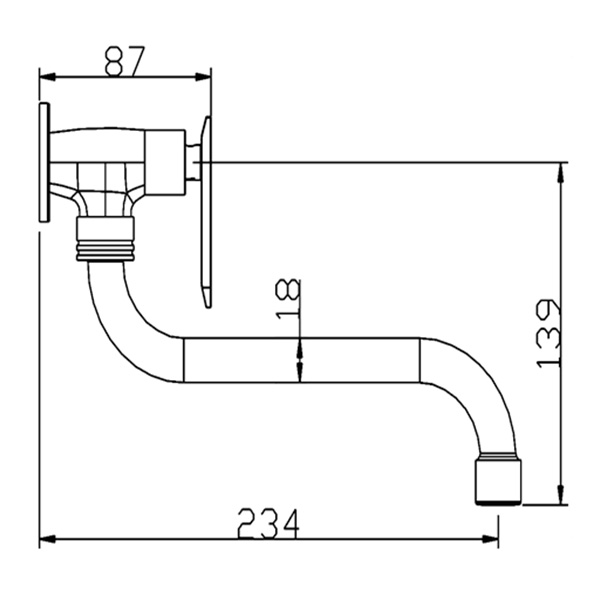 Abagno Wall Kitchen Sink Tap T-84117L