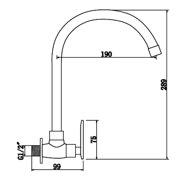 Abagno Wall Kitchen Sink Tap T-85058W