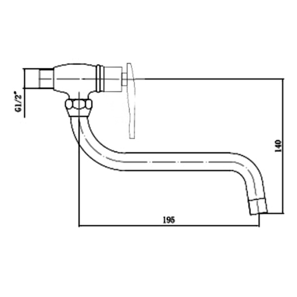 Abagno Wall Kitchen Sink Tap T-87017L