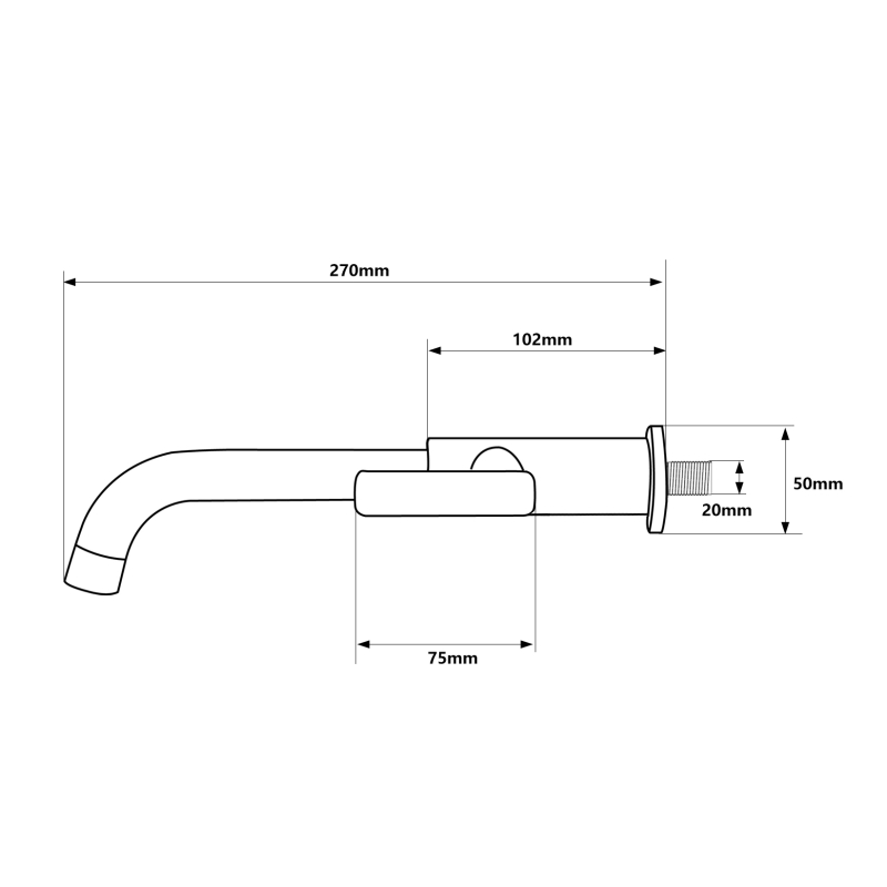 Abagno 1/2" Wall Basin Tap with Swivel Spout T-88129L-BN [Black Nickel]