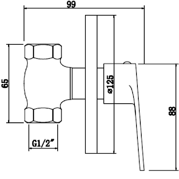 Abagno Quarter-turn Concealed Stop Cock T-91244 [1/2"]