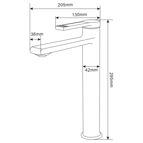 Abagno Tower Basin Mixer TBM-075L-BN [Black Nickel]