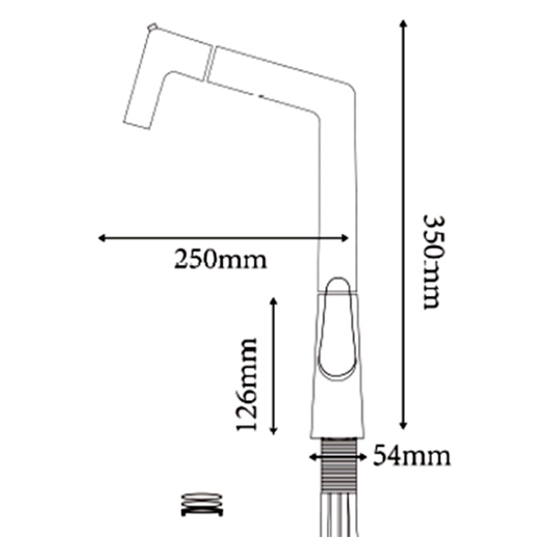 Abagno Kitchen Sink Mixer With Pull-out & Double Spray TDM-187P-BN [Black Nickel]