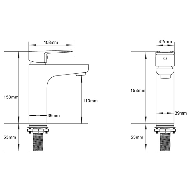 Abagno Basin Tap TEC-075-MB [Matt Black]