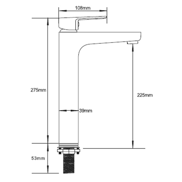 Abagno Tower Basin Tap TEC-075L-CR