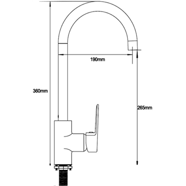 Abagno Kitchen Sink Tap TEC-180-MB [Matt Black]