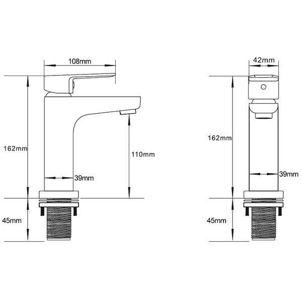 Abgano Basin Mixer TEM-075-MB [Matt Black]