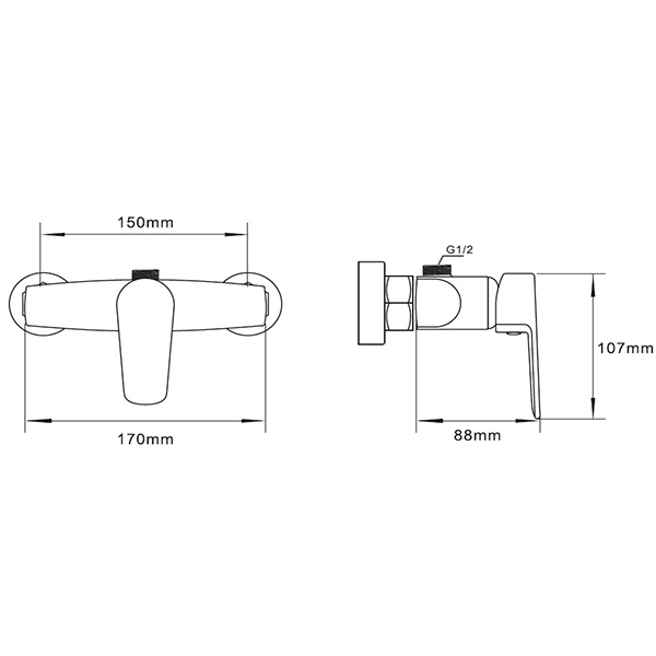 Abagno Shower Mixer TEM-168-CR 