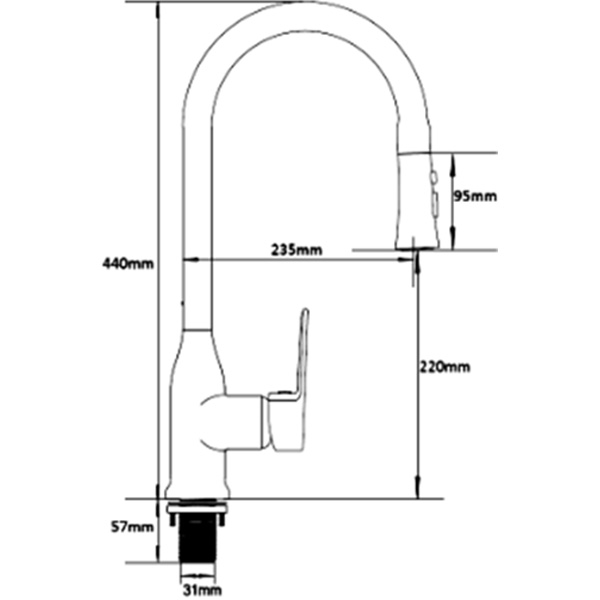 Abagno Kitchen Sink Mixer TEM-183P-MB [Matt Black]