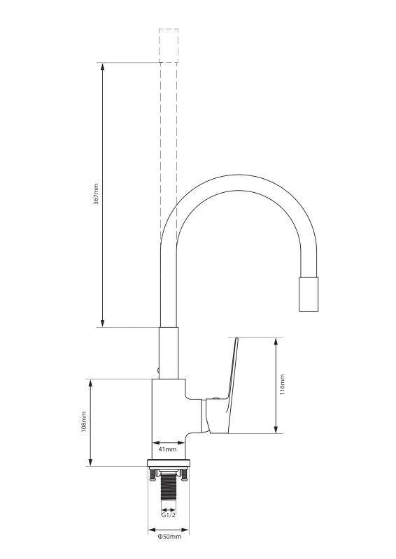  Abagno Kitchen Sink Tap With Flexible Spout TJC-138F-CR