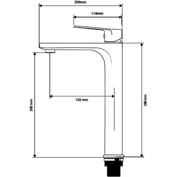 Abagno Tower Basin Mixer TJM-075L-BN [Black Nickel]