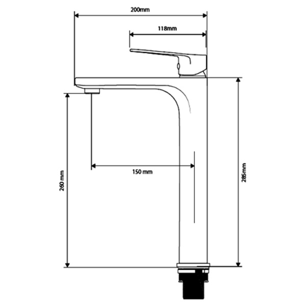 Abagno Tower Basin Mixer TJM-075L-CR