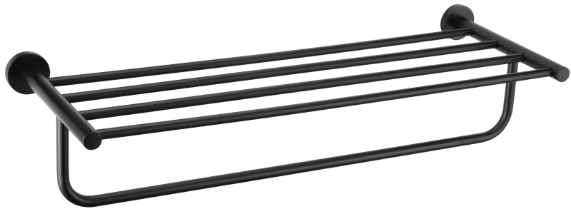 Abagno 600mm Towel Shelf With Rail TR-6162-MB [Matt Black]
