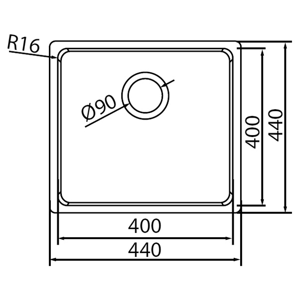 Abagno Single Bowl Kitchen Sink UM-4444