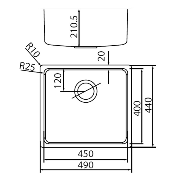 Abagno Single Bowl Kitchen Sink UM-4944A