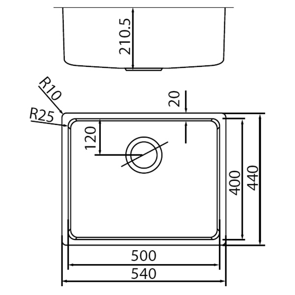 Abagno Single Bowl Kitchen Sink UM-5444
