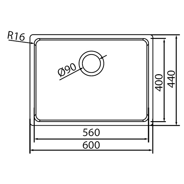 Abagno Single Bowl Kitchen Sink UM-6044
