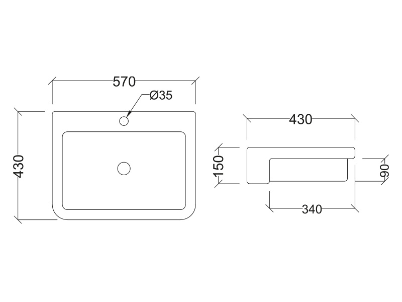 Abagno Semi Recessed Wash Basin VARESE