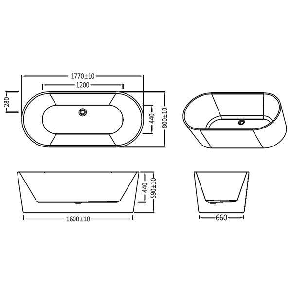 SSWW Free-Standing Bathtub WA1037L