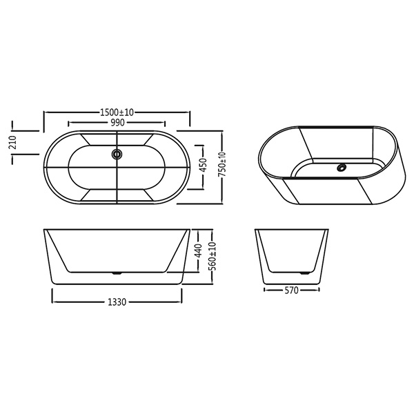SSWW Free-Standing Bathtub WA1037S