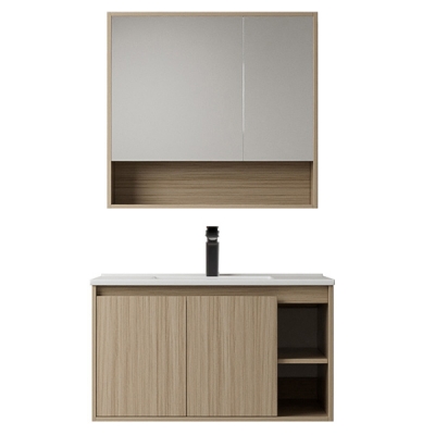 Abagno Mirror Cabinet MCO-5575P-BGO with Basin Cabinet MCB-5580P-BGO
