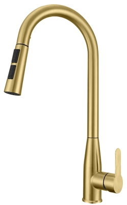 Abagno Kitchen Sink Mixer With Pull-Out 3-Functions Spray SHM-280P-GS [Brushed Gold]