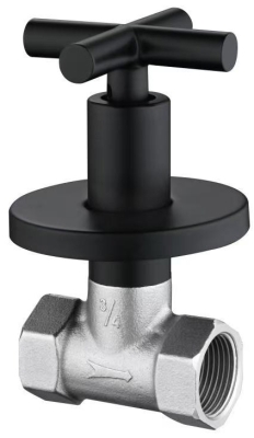 Abagno Full-Turn Concealed Stop Cock SOT-686FT-MB [Matt Black] [3/4"]