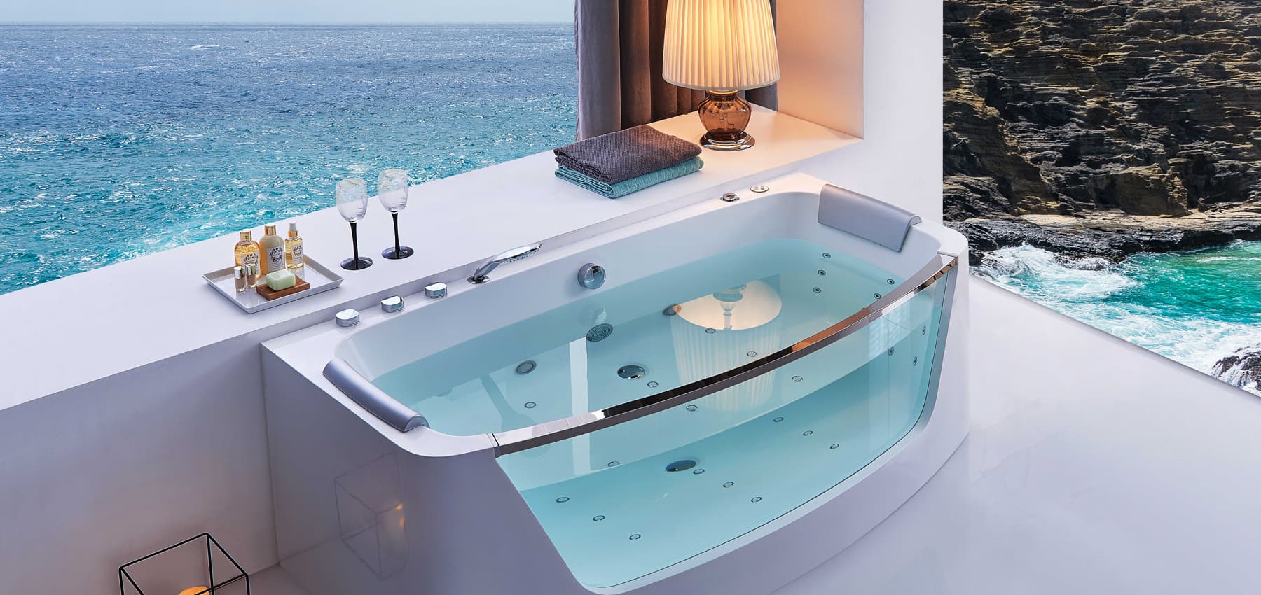 Luxury freestanding jetted bathtubs, Home spa experience